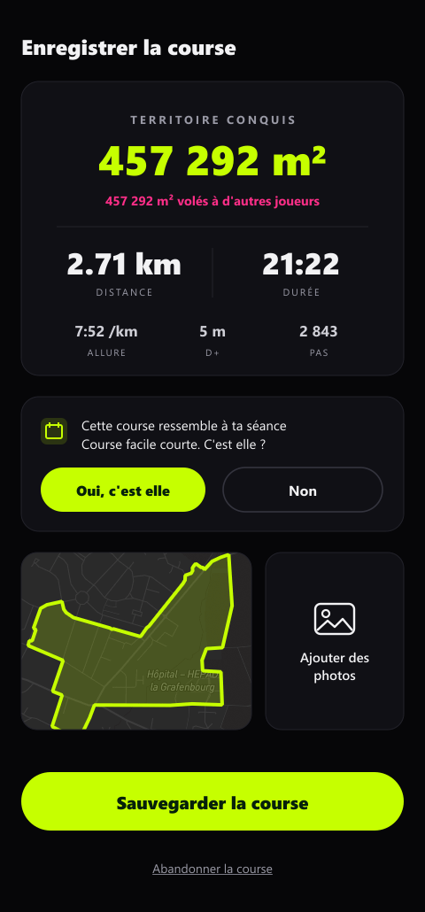 Le résumé de fin de course : territoire conquis et question du coach